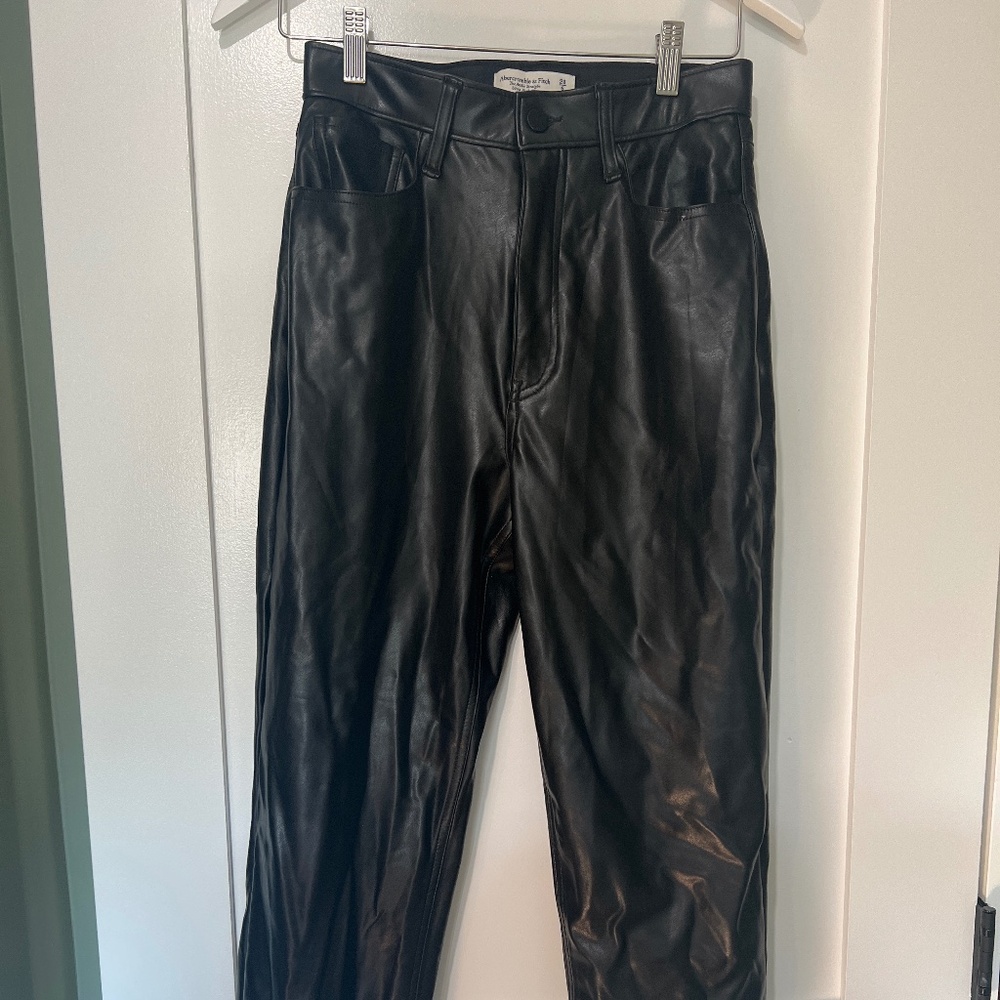 Black Vegan Leather Pants
